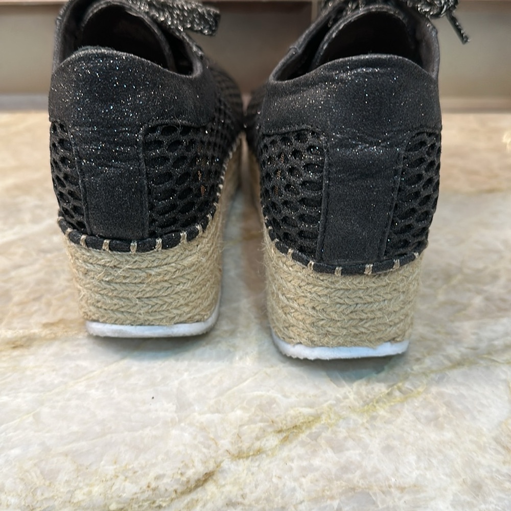 Inc international concept Women's asina mesh sneakers, black glitter size 6.5 - Picture 3 of 4